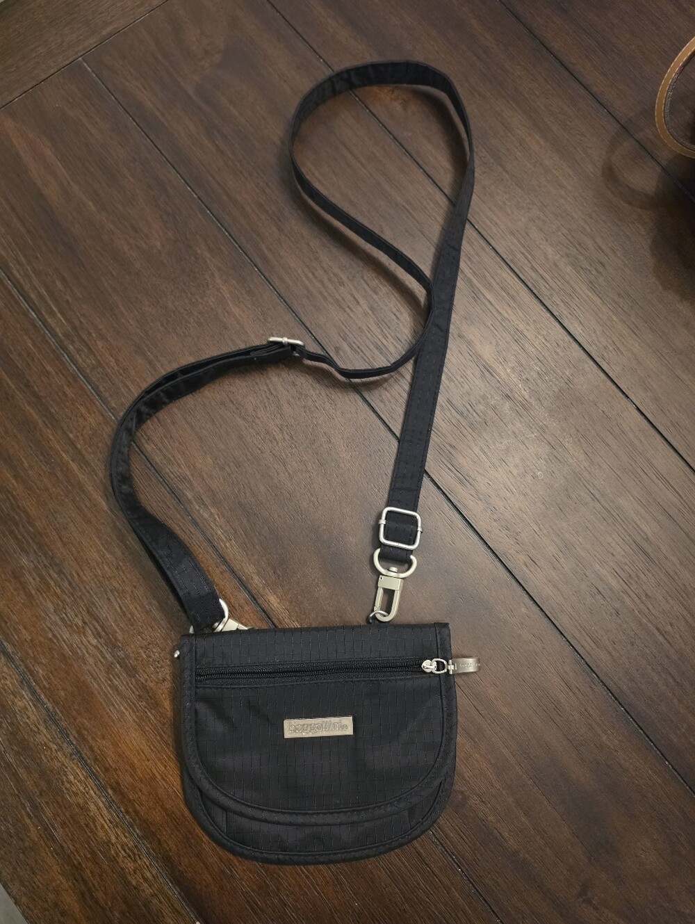 Baggallini Teenee Compact Black Crossbody Bag - Travel Belt Bag